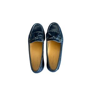 Cole Haan Mens Black Leather Tassel Kiltie Moc Toe Slip-On Loafer Shoes Size 9.5